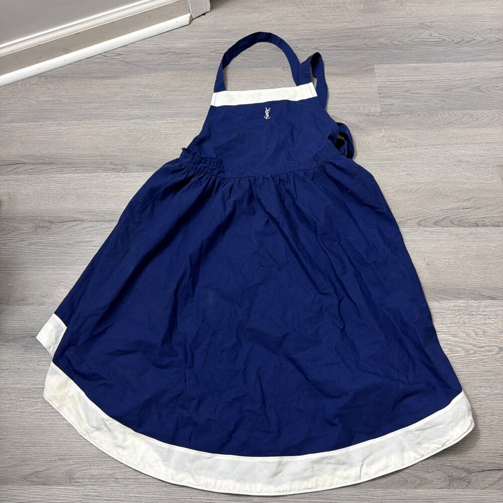 Vintage Yves Saint Laurent (YSL) Bicolor Apron Blue & White